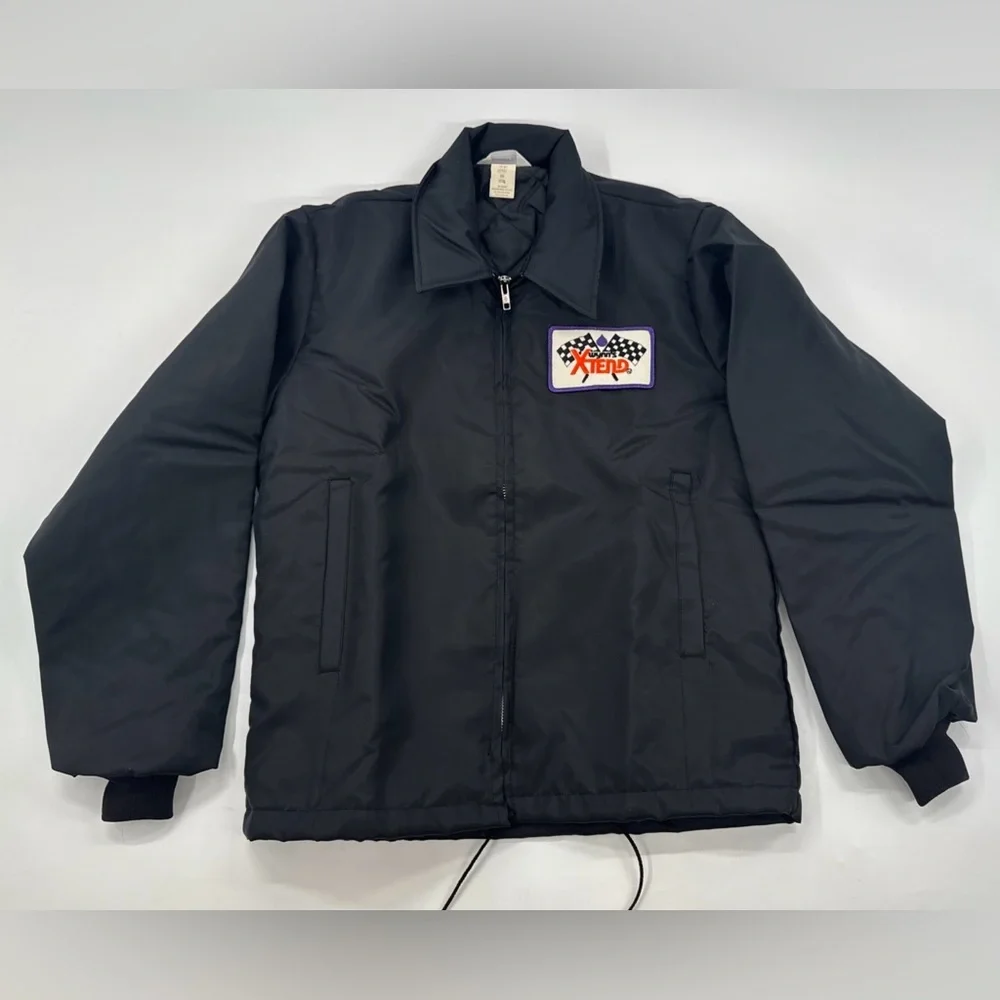 Vintage 70s Wynns Racing Team Jacket Mens Small Quilted Nylon Official Zip USA